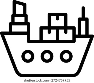 Vetor Design Cargo Ship Icon Style