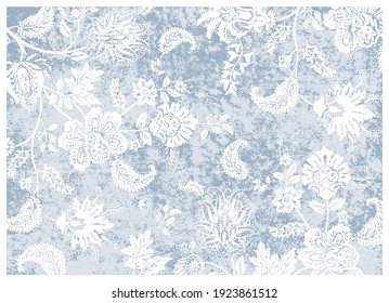 Vector design for carpet, mat, rug, shawl. Floral template vector clipart. Stylized climbing flowers wallpaper. Floral background. Digital paper for decoupage.