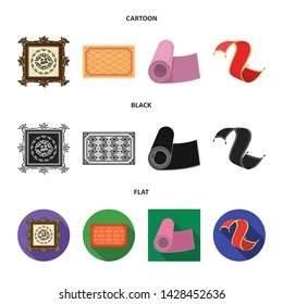 Vector design of carpet and persian icon. Set of carpet and border vector icon for stock.