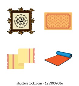 Vector design of carpet and persian sign. Set of carpet and border stock vector illustration.