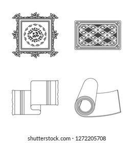 Vector design of carpet and persian sign. Collection of carpet and border stock symbol for web.
