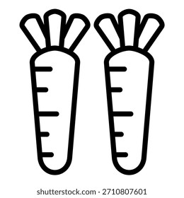 Estilo de Ícone de Cenouras de Design de Vetor