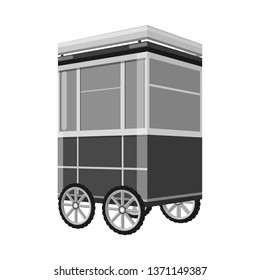 Vector design of cart and mobile icon. Set of cart and service stock symbol for web.