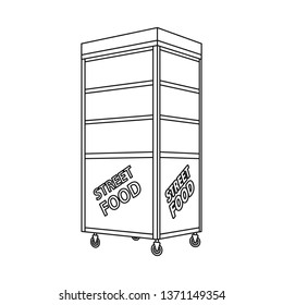 Vector design of cart and popcorn sign. Set of cart and corn stock vector illustration.