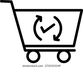 Estilo de icono total de Carrito de diseño de Vector