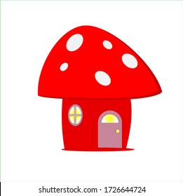vector design - cartoon mushroom house