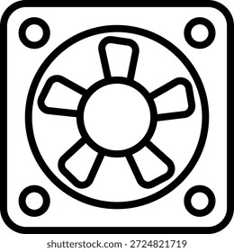 Estilo del icono del tornillo del ventilador de la caja del diseño de Vector