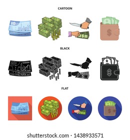 Vector design of cash and currency logo. Collection of cash and stack vector icon for stock.