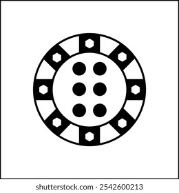 vector design of casino coin silhouette illustration in black and white. suitable for logos, icons, posters, advertisements, banners, companies, t-shirt designs, stickers, websites