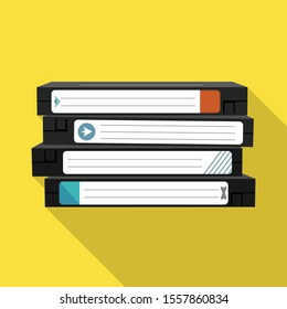 Vector design of cassette and video symbol. Web element of cassette and reel stock symbol for web.