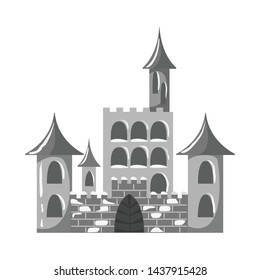 Vector design of castle and ice logo. Set of castle and sculpture stock vector illustration.