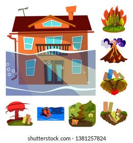 Vector design of cataclysm and disaster icon. Collection of cataclysm and apocalypse  stock vector illustration.