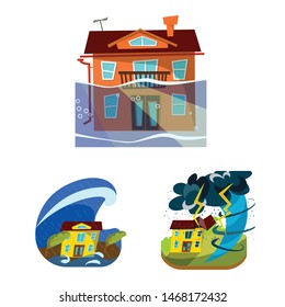 Vector design of cataclysm and disaster sign. Collection of cataclysm and apocalypse stock vector illustration.