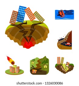 Vector design of cataclysm and disaster symbol. Collection of cataclysm and apocalypse  stock vector illustration.
