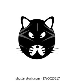 Vector design of a cat's face on a white background. An animal. vector logo
