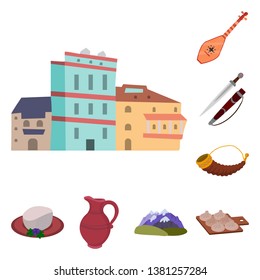 Vector design of Caucasus and traditions icon. Set of Caucasus and attributes stock symbol for web.
