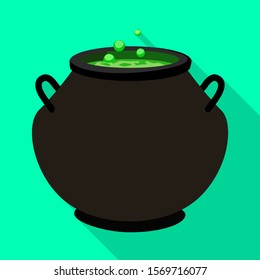 Vector design of cauldron and potion icon. Web element of cauldron and boiler vector icon for stock.