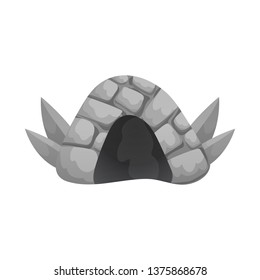 Vector design of cave and prehistoric logo. Collection of cave and rock stock symbol for web.