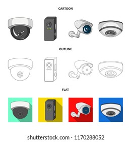 Vector design of cctv and camera icon. Set of cctv and system stock vector illustration.
