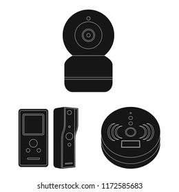 Vector design of cctv and camera icon. Set of cctv and system vector icon for stock.