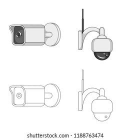 Vector design of cctv and camera icon. Set of cctv and system stock symbol for web.
