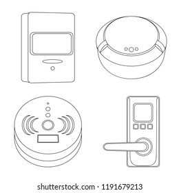 Vector design of cctv and camera icon. Collection of cctv and system stock vector illustration.
