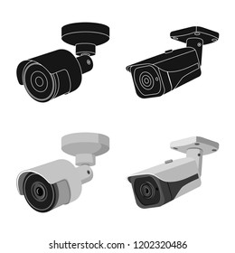 Vector design of cctv and camera icon. Collection of cctv and system stock vector illustration.