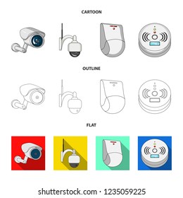 Vector design of cctv and camera icon. Set of cctv and system stock symbol for web.