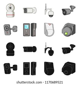 Vector design of cctv and camera logo. Collection of cctv and system stock symbol for web.