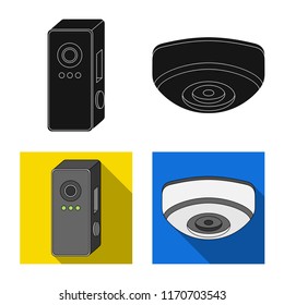 Vector design of cctv and camera logo. Set of cctv and system vector icon for stock.
