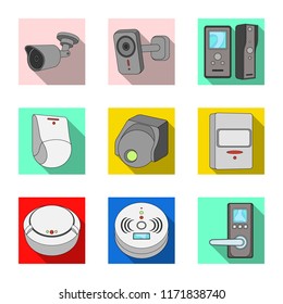 Vector design of cctv and camera logo. Collection of cctv and system stock vector illustration.