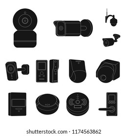 Vector design of cctv and camera logo. Set of cctv and system stock symbol for web.