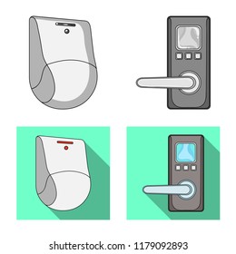 Vector design of cctv and camera logo. Set of cctv and system vector icon for stock.