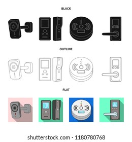 Vector design of cctv and camera logo. Collection of cctv and system stock symbol for web.