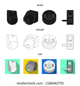 Vector design of cctv and camera logo. Collection of cctv and system stock symbol for web.