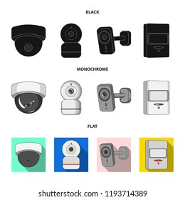Vector design of cctv and camera logo. Collection of cctv and system stock symbol for web.
