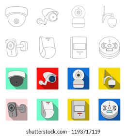 Vector design of cctv and camera logo. Collection of cctv and system stock symbol for web.
