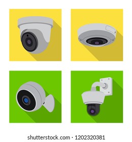 Vector design of cctv and camera logo. Collection of cctv and system stock symbol for web.
