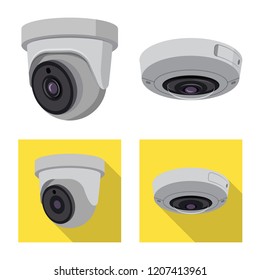 Vector design of cctv and camera logo. Set of cctv and system stock vector illustration.