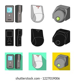 Vector design of cctv and camera logo. Collection of cctv and system stock symbol for web.