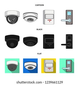 Vector design of cctv and camera logo. Set of cctv and system vector icon for stock.