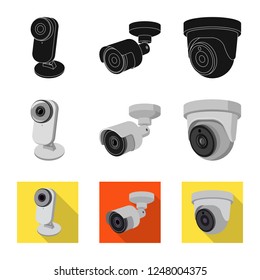 Vector design of cctv and camera logo. Set of cctv and system vector icon for stock.