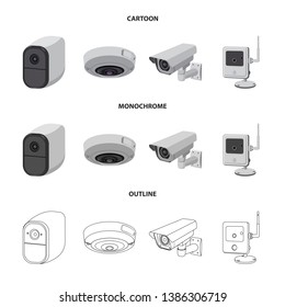 Vector design of cctv and camera logo. Collection of cctv and system vector icon for stock.