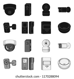 Vector design of cctv and camera sign. Collection of cctv and system stock vector illustration.