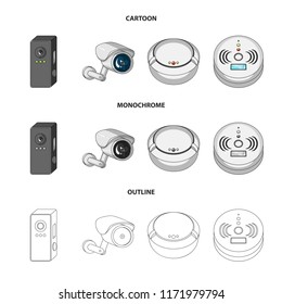 Vector design of cctv and camera sign. Collection of cctv and system stock symbol for web.