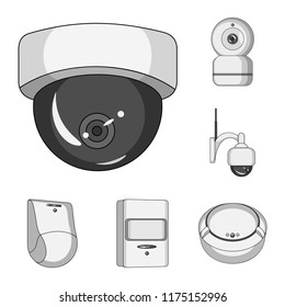 Vector design of cctv and camera sign. Collection of cctv and system stock vector illustration.