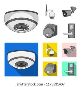 Vector design of cctv and camera sign. Collection of cctv and system stock vector illustration.