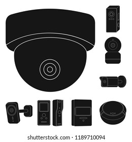 Vector design of cctv and camera sign. Set of cctv and system vector icon for stock.
