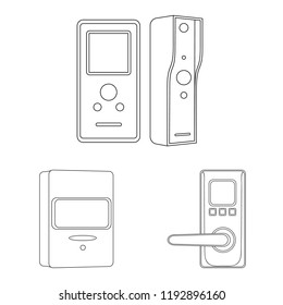 Vector design of cctv and camera sign. Set of cctv and system vector icon for stock.