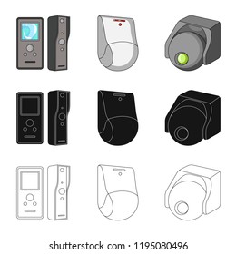 Vector design of cctv and camera sign. Set of cctv and system stock symbol for web.